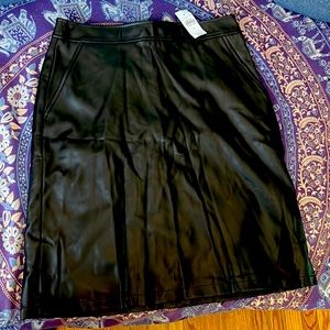 Loft Faux Leather MIDI Skirt Sz 4